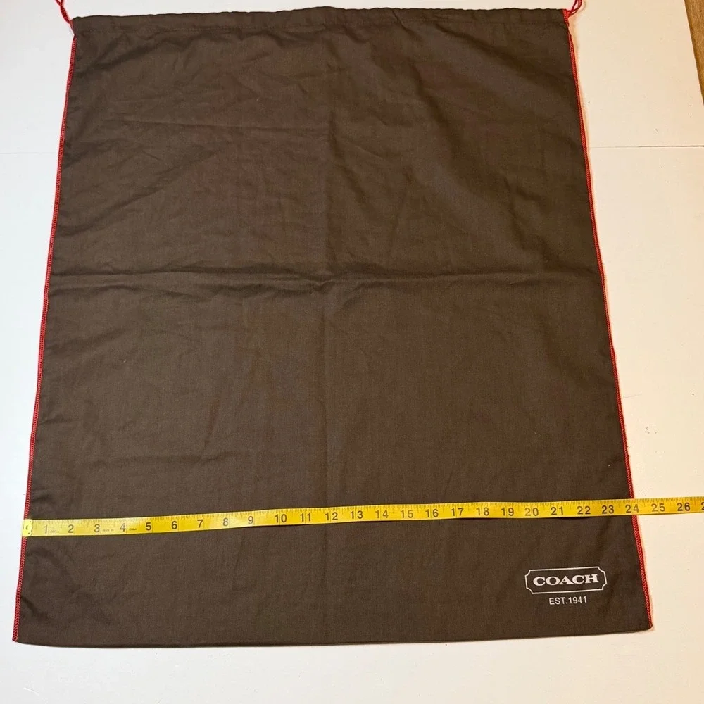 VTG Coach Large Brown Dust Bag Drawstring Handbag Storage 24x29 EST 1941 Logo